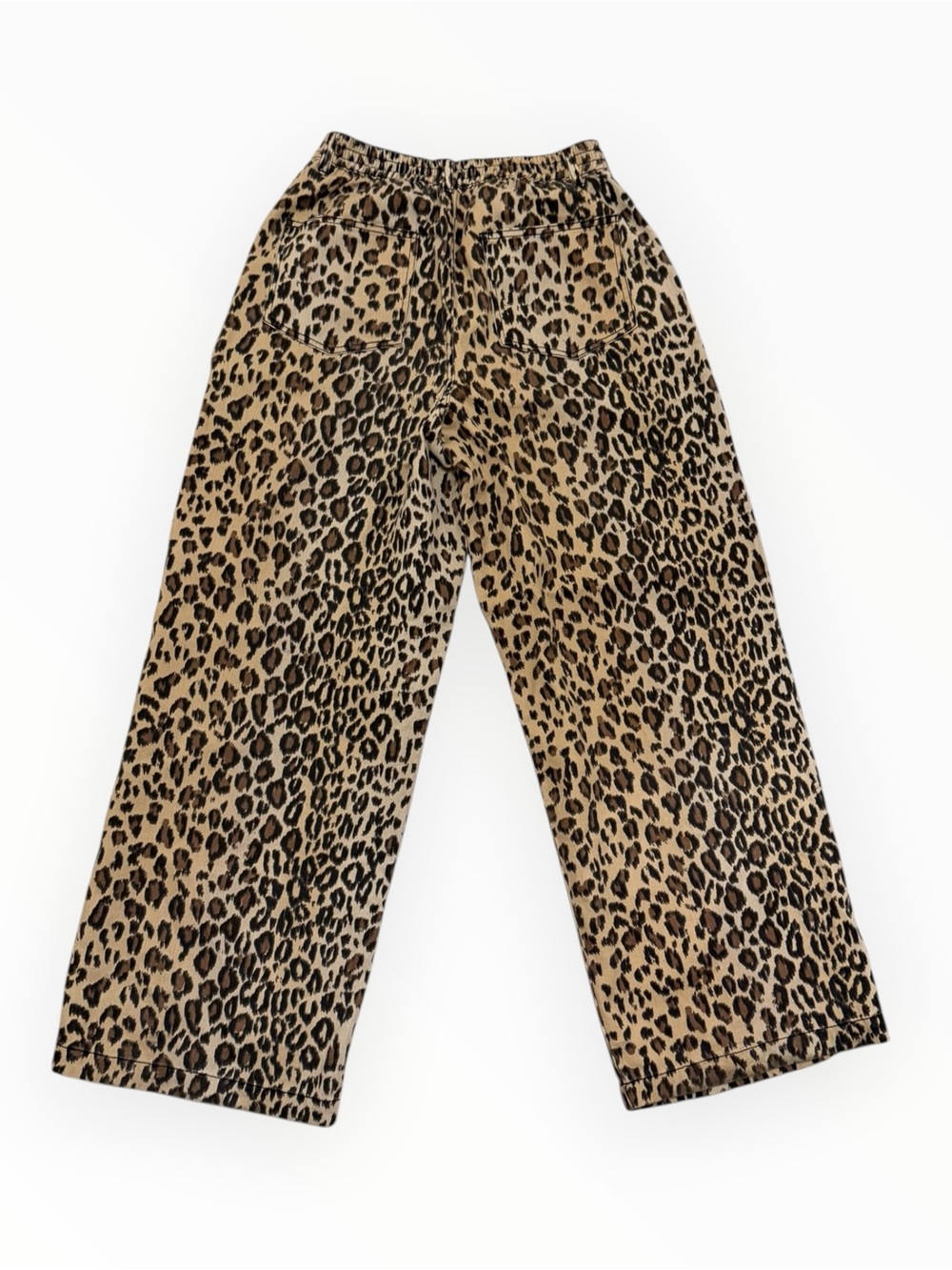 HOUSE OF HARLOW 1960 Leopard Print Pants Jeans Wide Leg S Neutral Classic Fall